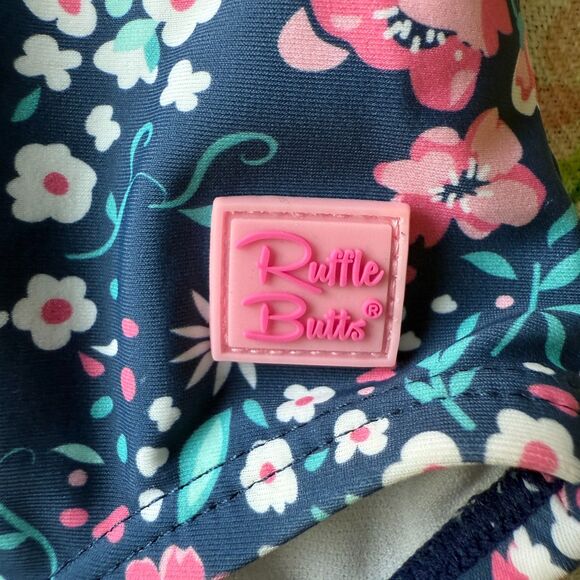 RuffleButts Baby Girl UPF50+ Butterfly Flutter Sleeve One Piece Swimsuit 12-18M - Picture 5 of 5